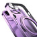 iPhone 14 Electroplated 360 Degree Bracket MagSafe Magnetic Phone Case - Transparent Purple