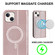 iPhone 14 Rhombic MagSafe RFID Anti-Theft Wallet Leather Phone Case - Rose Gold
