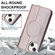 iPhone 14 Rhombic MagSafe RFID Anti-Theft Wallet Leather Phone Case - Rose Gold