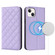 iPhone 14 Rhombic MagSafe RFID Anti-Theft Wallet Leather Phone Case - Purple