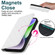 iPhone 14 Rhombic MagSafe RFID Anti-Theft Wallet Leather Phone Case - White