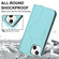 iPhone 14 Rhombic MagSafe RFID Anti-Theft Wallet Leather Phone Case - Sky Blue