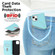 iPhone 14 Rhombic MagSafe RFID Anti-Theft Wallet Leather Phone Case - Sky Blue