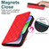 iPhone 14 Rhombic MagSafe RFID Anti-Theft Wallet Leather Phone Case - Red
