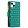 iPhone 14 Diamond Lattice Zipper Wallet Leather Flip Phone Case  - Green