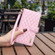 iPhone 14 Diamond Lattice Zipper Wallet Leather Flip Phone Case  - Pink