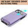 iPhone 14 Zipper Card Bag Phone Case with Dual Lanyard - Purple