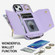 iPhone 14 Zipper Card Bag Phone Case with Dual Lanyard - Purple