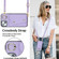 iPhone 14 Zipper Card Bag Phone Case with Dual Lanyard - Purple