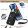 iPhone 14 Zipper Card Bag Phone Case with Dual Lanyard - Black