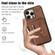iPhone 14 Zipper RFID Card Slot Phone Case with Short Lanyard - Brown