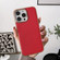 iPhone 14 Nano Electroplating Cross Texture Genuine Leather Phone Case - Red