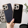 iPhone 14 Nano Electroplating Cross Texture Genuine Leather Phone Case - Black