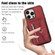 iPhone 14 Zipper RFID Card Slot Phone Case with Short Lanyard - Red