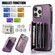 iPhone 14 Zipper RFID Card Slot Phone Case with Short Lanyard - Purple