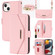 iPhone 14 Cross Texture Lanyard Leather Phone Case - Pink