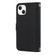 iPhone 14 Cross Texture Lanyard Leather Phone Case - Black