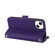 iPhone 14 Cross Texture Lanyard Leather Phone Case - Purple