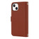 iPhone 14 Cross Texture Lanyard Leather Phone Case - Brown