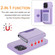 iPhone 13 / 14 RFID Anti-theft Detachable Card Bag Leather Phone Case - Purple