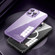 iPhone 14 Spring Buckle Metal Transparent Phone Case with Lens Protection - Dark Purple