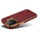 iPhone 14 Denior Cowhide Leather Plating Phone Case - Red