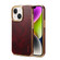 iPhone 14 Denior Oil Wax Cowhide Plating Phone Case - Red