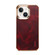 iPhone 14 Denior Oil Wax Cowhide Plating Phone Case - Red