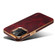 iPhone 14 Denior Oil Wax Cowhide Plating Phone Case - Red