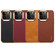 iPhone 14 Denior Cowhide Leather Plating Phone Case - Brown