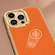 iPhone 14 / 13 Litchi Texture Genuine Leather Phone Case - Orange
