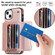 iPhone 14 / 13 RFID Card Slot Phone Case with Long Lanyard - Rose Gold