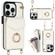 iPhone 14 Ring Holder RFID Card Slot Phone Case with Long Lanyard - Beige