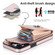 iPhone 14 Ring Holder RFID Card Slot Phone Case with Long Lanyard - Rose Gold