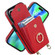 iPhone 14 Ring Holder RFID Card Slot Phone Case with Long Lanyard - Red