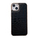 iPhone 14 Crocodile Texture Genuine Leather Nano Electroplating Phone Case  - Black