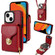 iPhone 14 / 13 Zipper Hardware Card Wallet Phone Case - Red