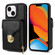 iPhone 14 / 13 Zipper Hardware Card Wallet Phone Case - Black