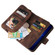 iPhone 14 Multifunctional Card Slot Zipper Wallet Flip Leather Phone Case - Brown