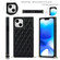 iPhone 14 Crossbody Rhombic Microfiber Leather Phone Case - Black