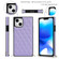 iPhone 14 Crossbody Rhombic Microfiber Leather Phone Case - Purple