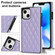 iPhone 14 Crossbody Rhombic Microfiber Leather Phone Case - Purple