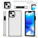 iPhone 14 Crossbody Rhombic Microfiber Leather Phone Case - White