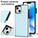 iPhone 14 Crossbody Rhombic Microfiber Leather Phone Case - Light Blue