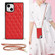 iPhone 14 Crossbody Rhombic Microfiber Leather Phone Case - Red