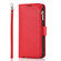 iPhone 14 Microfiber Zipper Leather Phone Case - Red