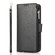 iPhone 14 Microfiber Zipper Leather Phone Case - Black