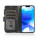 iPhone 14 Microfiber Zipper Leather Phone Case - Black