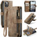iPhone 14 CaseMe C30 Multifunctional Phone Leather Case  - Brown