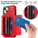 iPhone 14 / 13 RFID Card Slot Phone Case with Long Lanyard - Red